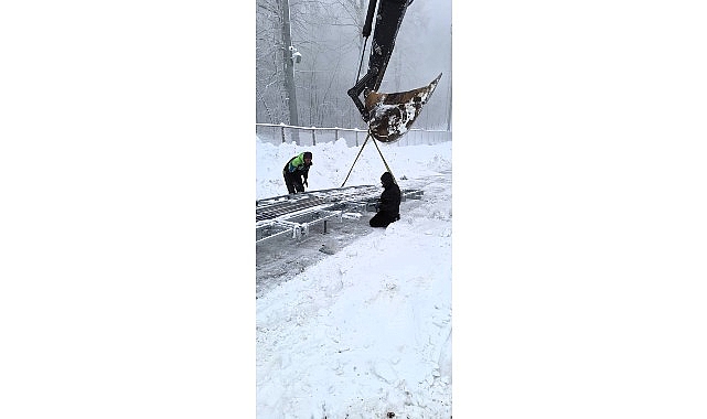 Kuzuyayla’da yürüyen bant, kar keyfine konfor katacak