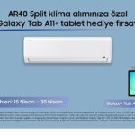AR40 Serisi klima alanlara Galaxy Tab A11+ (Wi-Fi) tablet hediye fırsatı!