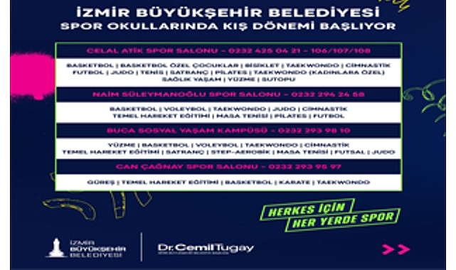 İzmir’de Kış Spor Okulları için kayıt zamanı