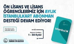 Üsküdar’da üniversite öğrencilerine ulaşım desteğinde başvuru süresi 30 Eylül’e uzatıldı